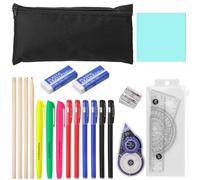 Candcamp Juego de 20 artículos de papelería, estuche para el regreso a clases con artículos de papelería incluidos, kit de papelería para exámenes secundarios y primaria