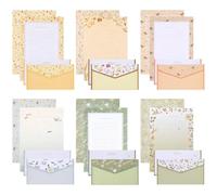 Candcamp Juego de 54 piezas para escribir cartas con 36 papeles de escritura y 18 sobres, 1 juego de calcomanías transparentes para cartas, poesía, invitación, tarjeta de felicitación y suministros