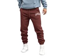 CANDE Pantalones de chándal anchos para hombre, otoño e invierno, moda de alta calle, ocio, deportes sueltos, al aire libre, correr, pantalones de chándal anchos para hombre, rojo, XL