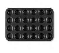 CANDeal Sartén Para Muffins Antiadherente De 24 Tazas, Bandeja Para Hornear Magdalenas De Acero Al Carbono De Alta Resistencia, Mini Lata Para Muffins Apta