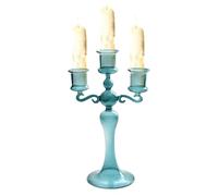 Candélabre À 3 Bras - Bougeoir En Verre Transparent À Trois Branches Élégant, Centre De Table Décoratif Pour Maison Mariage Fête | Décoration De Table À Manger Salon Réception Événement Dîner