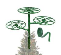 Candelabro Cima del árbol Vástago De Soporte Verde Estabilizador De Árbol Plano - Soporte para Cima de árbol, Soporte para Cima de Árbol De Navidad | Adornos De Picos De Árbol Ajustables De 3 Capas,