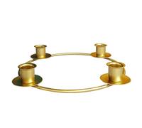 Candelabro con Corona de Adviento para 4 Velas, 8, 5 Pulgadas, Redondo, Soldado, Pintado, Resistente al óxido, Hierro Dorado, para Mesa, Iglesia, hogar, candelabros