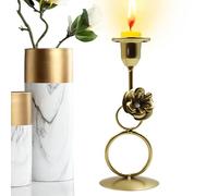 Candelabro Cónico, Candelabros - Portable Candelero Romántico Dorado De, Hierro Fundido con Flores, Centro Mesa Decorativo Elegante Vintage | Multipurpose Outdoor Indoor Utility Sleek