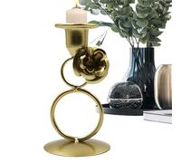 Candelabro Cónico, Durable, Candelabros - Versatile Candelero Romántico Dorado De, Hierro Fundido con Flores, Centro Mesa Decorativo Elegante Vintage | Multipurpose Outdoor Indoor Utility