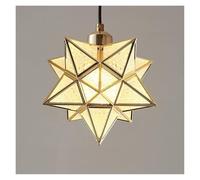 Candelabro de cristal, Lámpara de techo tipo araña para comedor, lámpara colgante dorada con acabado en latón y estrella pequeña.