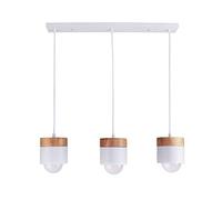 Candelabro De Madera Con Luz Colgante De Racimo De 3 Luces, Lámpara De Techo Colgante De Metal Blanco Nórdico, Accesorios De Iluminación De Isla De Cocina Modernos Para Comedor, Dormitorio, Lámparas D