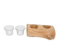 Candelabro de Madera de 2 Orificios, candelabro de Estilo Pastoral, candelabro navideño Simple y Elegante con 2 portavelas, para decoración de Mesa de Comedor, Bodas, Festivales y