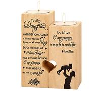 Candelabro en forma de corazón - Vela de San Valentín - Decoración de cumpleaños - Regalos para hijas - significativo (A mi hija 01)