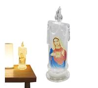 Candelabro LED Christ | Pilar LED sin llama, funciona con pilas, multifuncional, decoración de iglesia para dormitorio, comedor