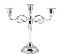 Candelabro Metal 3 Brazos candelero Decorativo para Bodas y Centros de Mesa Plata