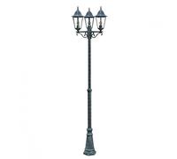 Candelabro Rústico Negro Verde Antiguo 220cm MIGDAL Lámpara Exterior Farola