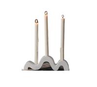 Candelabro Triple Ondulado, portavelas cónico, Adorno de Escritorio, decoración for Sala Estar, 1 par para Velas
