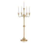 Candelabros de Boda Candelabros de Piso Alto - Candelabros Dorados de 5 Brazos Inweder 88cm Portavelas de Metal en Espiral Portavelas Antiguos para Centros de Mesa de Navidad Eventos Ceremonia Pasillo