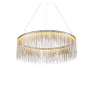 Candelabros de cristal Lámpara de sala de estar Lámpara LED moderna para restaurante Villa Clubhouse Iluminación Modelo de diseñador creativo Luz colgante con borlas (diámetro 40 cm regulable)