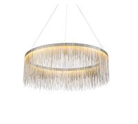 Candelabros de cristal Lámpara de sala de estar Lámpara LED moderna para restaurante Villa Clubhouse Iluminación Modelo de diseñador creativo Luz colgante con borlas (diámetro 50 cm regulable)