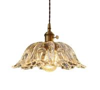 Candelabros De Cristal Nuevos Con Pétalos Creativos, Lámpara Colgante De Estilo Nórdico, Lámpara Colgante De Una Sola Mano Con Base E27, Accesorios De Iluminación Para Decoración De Restaurantes,27cm