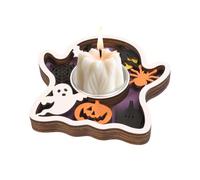 Candelabros Decorativos de Halloween | Centros de Mesa en Madera | Decoración de Mesa con portavelas votivos de Halloween | para, Oficina, Hogar, Salón, Dormitorio, Estante para Mesas