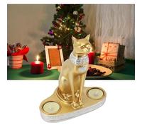 Candelabros - Porta Velas Decorativas, Portavelas con Forma De Gato, Figuras De Gato Egipcio De Resina, Portavelas Decorativo para Velas Pequeñas, Candelabro Romántico para La Sala De Estar