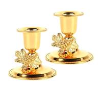 Candelabros Portavelas Dorados, Soportes cónicos Europeos, candelabro Decorativo, Adorno for Cena, 2 uds Decoración de Mesa(7 * 6.4cm)