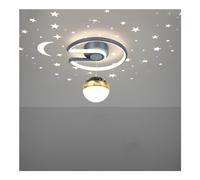 Candelabros, Proyector Moon Stars Ceililight - 24W Led Negro Moderno Ceilifixture para Pasillo, Luz de Cocina Azul, Ideal para Dormitorio de Niños, Baño/Azul/a