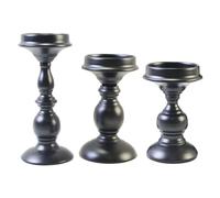 Candelador De Halloween - Decoración Gótica Set De Portavelas Negras Set | Soporte Decorativo De 3 Piezas | Acento Elegante Espeluznante Boda De La Fiesta En La Fiesta De Halloween Do