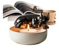 Candelador de luz de té de Perro, Manualidades de Resina para el c al anicilla de los Canales de los Perros, la Bandeja del Quemador Decorativo Moderno para la Cocina
