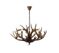 Candelera de asta de ciervos, 6-8 cabezas Lámpara de ciervo de decoración de interiores Rústico Material de resina, bombillas LED, decoración interior rústica, iluminación del hogar que incluye