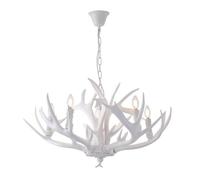 Candelera de asta de ciervos, 6-8 cabezas Lámpara de ciervo de decoración de interiores Rústico Material de resina, bombillas LED, decoración interior rústica, iluminación del hogar que incluye