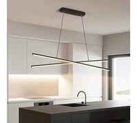 Candelera Lineal de Mediados de Siglo 42W Black Long Strip Pendse Light Minimalismo Contemporáneo Techo Colgante para Comedor Restaurante de la Isla de la Cocina de la Cocina