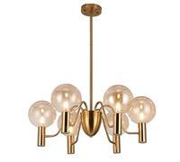 Candelera Moderna Globe Sputnik Candelier Mediados Siglo Mini Metal Cristal luz Ajustable Techo para la Sala Chicas de Comedor