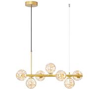 Candelera Sputnik Oro, lámparas lámpara Moderna 7 Luces Mediados Siglo Iluminación Colgante de Techo Industrial para el Comedor.