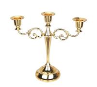 Candelero Candelabro de Metal Plateado, Dorado, Negro, Bronce, candelabro Retro 3 Brazos for Cena, decoración for el hogar y Boda para salón(3-Arms Golden)
