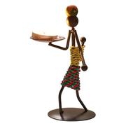 Candelero de Arte Africano,Candelero Africano | Portavelas - Figura de Arte de niña Abstracta de Metal de inspiración Africana, Soporte Elegante para Sus Velas, decoración Perfecta