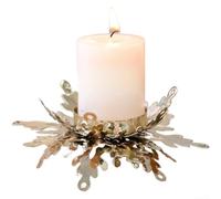 Candelero de hierro resistente diseñado para uso en mesa navideña con diseño de copo de nieve para crear ambientes estacionales (A)