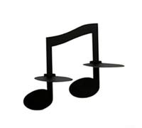 Candelero de metal de inspiración vintage con diseño de llave musical para exhibir velas con estilo y almacenamiento que ahorra espacio (C)