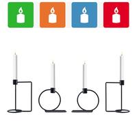 Candelero Decoración Accesorios para el Hogar 4er Set Metal Negro Skandinavisch