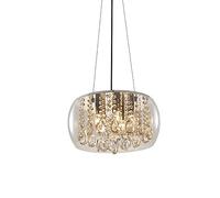 Candelier, lámpara de cristal K9 Modern Crystal Glass Chandelier Semi Flush Montaje LED LIGHT COMPATIBLE CON EL COMADOR DEL BAÑO DEL BAÑO DEL BAÑO ALUMENTO 5 E12 BOMBLAS CAMPADA (CUBIERTA AMBER)