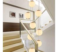 Candelier Minimalista Escalera de Espiral Lavia Long Hotel Creative Hotel Villa Stairwell Bola de Vidrio 40x200 cm (Tamaño: B) Hecho en China