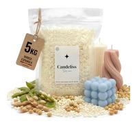 CANDELISS Cera para hacer velas en molde 5kg. Cera de soja alto punto de fusion para moldes para velas 5kg Cera para hacer velas en moldes silicona Soy candle wax for silicone moulds (5kg)