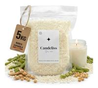 CANDELISS Cera para velas en Vaso 5kg. Cera de soja bajo punto de fusion para hacer velas caseras 5kg Material hacer velas blancas aromaticas color Soy candle wax candle making (5kg)