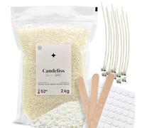 CANDELISS Kit para hacer velas 2kg. Kit de fabricación para hacer Velas Caseras Set kit manualidades para adultos Pack hacer velas con cera de soja niños y adultos candle making kit (2kg)