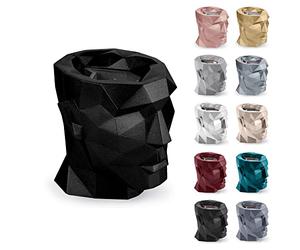 Candellana Apollo Bougeoir en Béton Avec Bougie Cire de Soja - Bougeoir Bougie Insert Bougie Décorative Extérieur Mèche Coton - Durée de Combustion 12h