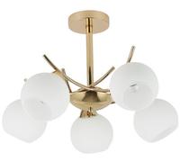 Candellux Amos lámpara de techo 5x40 W blanco-oro 35-37497