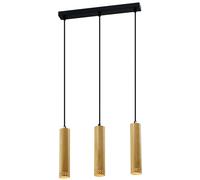 Candellux Tubo lámpara colgante 3x25 W negro-madera 33-79138