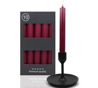 Candelo - Juego de 10 velas de mesa (18,5 cm, 7,5 horas de combustión, para candelabros y candelabros, 18,5 cm), color rojo