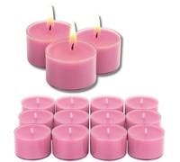 Candelo - Juego de 12 velas aromáticas XXL de ambiente (aroma de cereza silvestre, en funda de plástico, 8 horas de combustión, 3 colores)