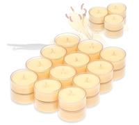 Candelo - Juego de 30 velas perfumadas (aroma a vainilla, 1,7 x 3,8 cm, 4 horas de combustión, 3 colores)