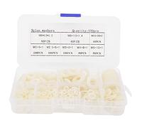 Candeon 500 unids/caja juego de arandelas de nailon M2 M2.5 M3 M4 M5 M6 M8 M10 accesorios de sujetadores de Hardware (500 juntas de nailon blanco.)