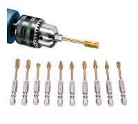 Candeon Conjunto de Rebabas de Carburo de 10 Piezas de 1/4 ", Brocas de Matriz de Troquelamiento de Rebabas Rotativas de Doble Corte con Vástago Hexadecimal de 1/4 Pulgadas, Frases de